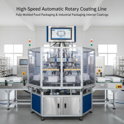 High-Speed Automatic Rotary Coating Line for Pulp Molded Food Packaging and Industrial Packaging Interior Coatings