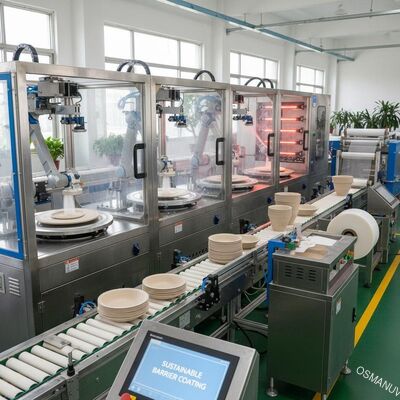 Sustainable Pulp Tableware Spin Coating Line for Waterproof Barrier Biodegradable Packaging Production