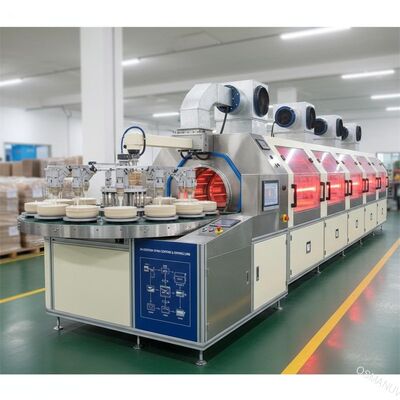 24-Station Spin Coating Line for Pulp Molded Waterproofing with High-Efficiency Drying System for Bagasse and Bamboo Tableware