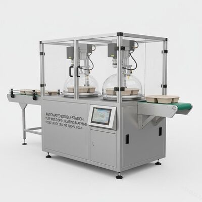 Automated Double-Station Pulp Mold Spin Coating Machine for Food-Grade Sealing of Eco-Friendly Packaging