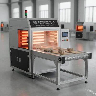 Short-Wave IR Drying System for Gentle and Precure Drying of Sensitive Pulp and Wood Products