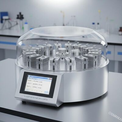 24-Position Rotary Spin Coater with Customizable Substrate Sizes and Programmable Spin Profiles for High-Throughput Thin-Film Deposition