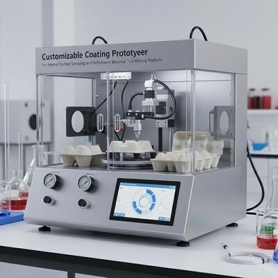 Customizable Coating Prototyper | For Internal Surface Spraying and Performance Evaluation of Pulp Molding Products