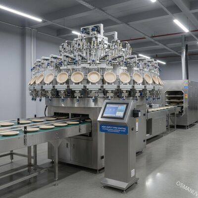 High-Output Spin Coating Production Line for Molded Pulp Tableware - 24-Station Internal Coating System with Customizable Parameters
