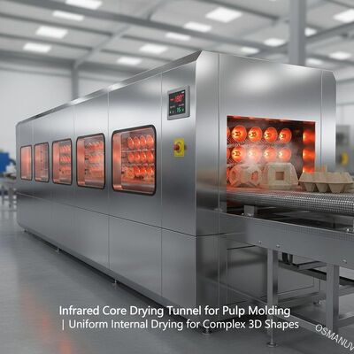 Infrared Core Drying Tunnel for Pulp Molding | Uniform Internal Drying for Complex 3D Shapes