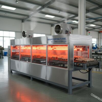 2.2-Meter Infrared Drying Tunnel for Water-Based Coatings on Pulp Molding - Fast Curing & Integration