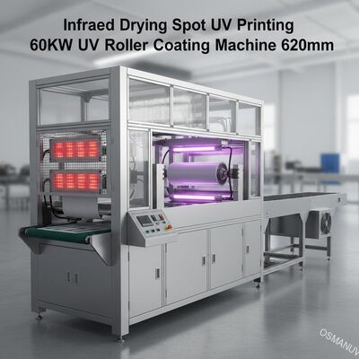 Infrared Drying Spot Uv Printing Machine , 60KW Uv Roller Coating Machine 620mm