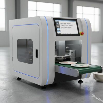 All-in-One Compact Digital Printing Solution for Pulp Molded Tableware | Customizable, Space-Saving Production Unit