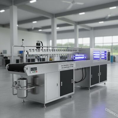 Calcium Spray Coating Machine / Uv Conveyor Systems 1800mm Length 3.75KW