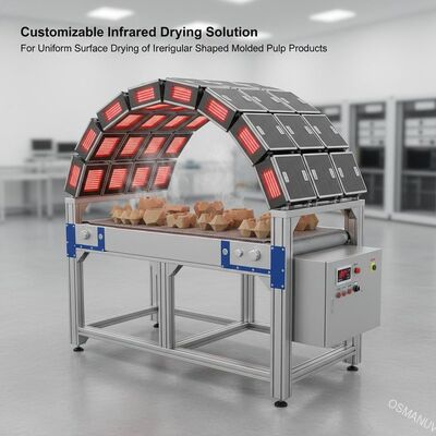 Customizable Infrared Drying Solution | For Uniform Surface Drying of Irregular Shaped Molded Pulp Products