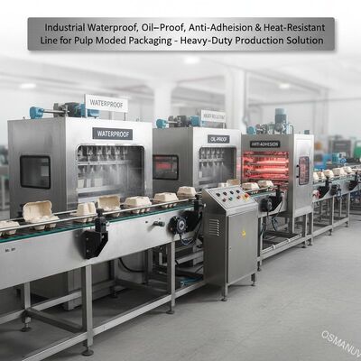 Industrial Waterproof, Oil-Proof, Anti-Adhesion & Heat-Resistant Coating Line for Pulp Molded Packaging - Heavy-Duty Production Solution