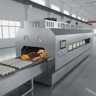 Industrial Microwave Drying Tunnel for Pulp Molding & Bulk Foods - Continuous Conveyor System