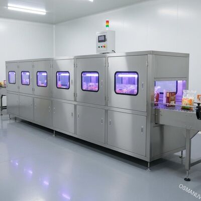 Industrial UV Sterilization Tunnel for Food Packaging & Bulk Items - Conveyorized Inline System