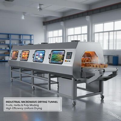 Industrial Microwave Drying Tunnel for Fruits, Herbs & Pulp Molding - High Efficiency Uniform Drying