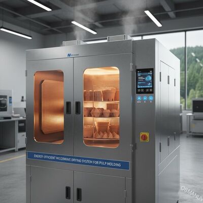 Energy-Efficient Microwave Drying System for Pulp Molding: Rapid and Uniform Internal Heating