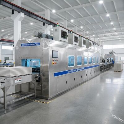 Continuous Microwave Drying Line for Accelerated Curing of Building Panels (Gypsum, Cement Fiber Boards)