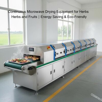 Continuous Microwave Drying Equipment for Herbs and Fruits | Energy Saving & Eco-Friendly
