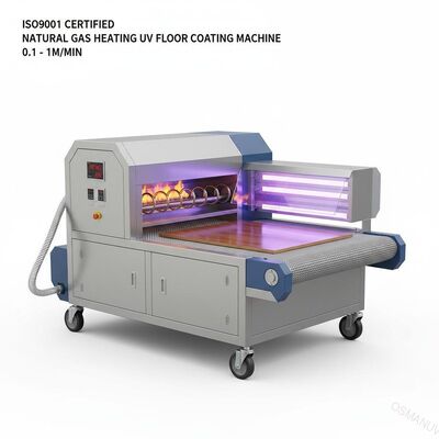 ISO9001 Certified Natural Gas Heating UV Floor Coating Machine 0.1 - 1m/min
