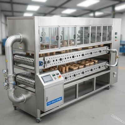 Double Layer Natural Gas Industrial Drying Machine Stainless Steel Punching Chain Plate Belt For Pulp Mold Bottle Tableware High End Industrial Package