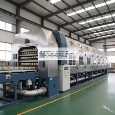Heavy Duty 28m Natural Gas Industrial Dryer Drying Line 24kw For Pulp Molding Package