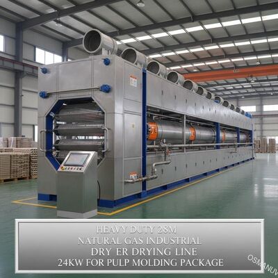 Heavy Duty 28m Natural Gas Industrial Dryer Drying Line 24kw For Pulp Molding Package