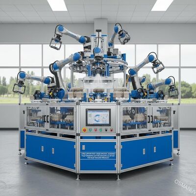 Long Lifespan High Speed Robotic Assembly Pulp Molding Coating Machine 24 Station For Pulp Molded Product