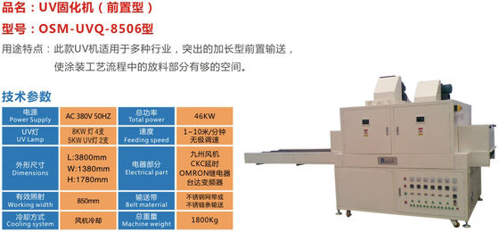Front type uv curing machine high power uv lamp uv led curing lamp