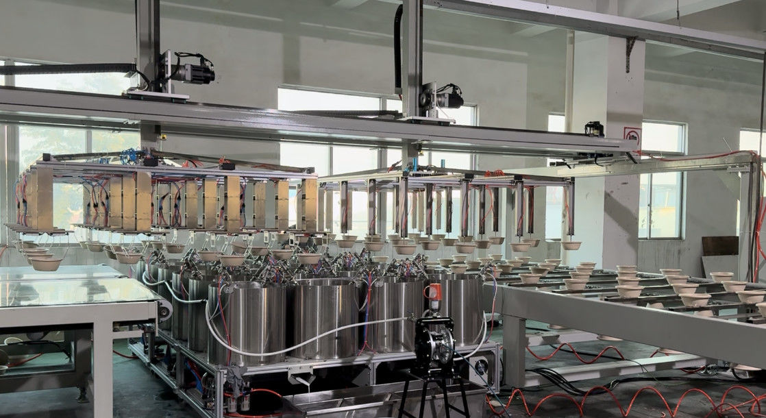 Full Automatic Coating Line 24 Station Spin Coating Machine For Pulp Molded Product