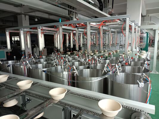 Rotating Base Vacuum Adsorption Pulp Molded Spin Coating Production Line