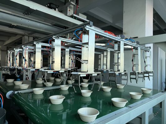 24-Station Rotary Spin Coating Line for Pulp Molding with Customizable Output up to 1,200 pcs/hr and PLC Control