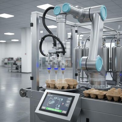 High-Precision Robotic Internal Coating Spraying System for Molded Pulp Packaging