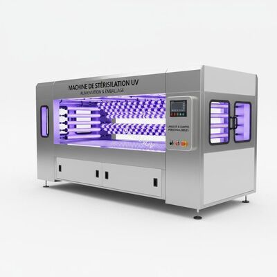 Machine de Stérilisation UV pour l'Alimentation et l'Emballage – Largeur de Convoyeur et Configuration de Lampes Personnalisables