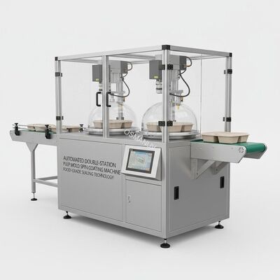 Automated Double-Station Pulp Mold Spin Coating Machine for Food-Grade Sealing of Eco-Friendly Packaging