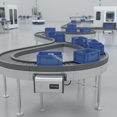 Flexible Chain Conveyor with Customizable Turning Radius, Space-Saving Design, and Energy Efficient Motor for Industrial Automation