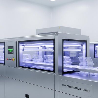 In-Line UV-C Tunnel for High-Speed Sterilization of Transparent Food Packaging