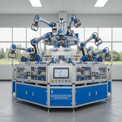 Long Lifespan High Speed Robotic Assembly Pulp Molding Coating Machine 24 Station For Pulp Molded Product