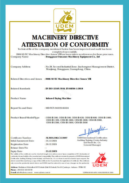 China Dongguan Osmanuv Machinery Equipment Co., Ltd certification